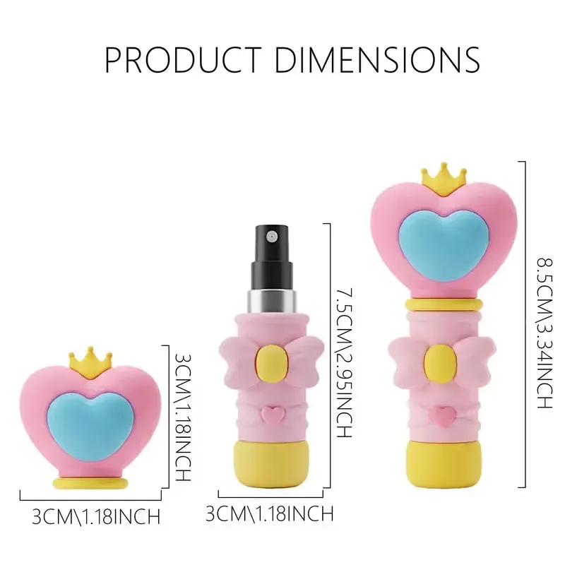 Vaporisateur rechargeable portable en forme de cœur, mini flacon de voyage hydratant pour le maquillage 6