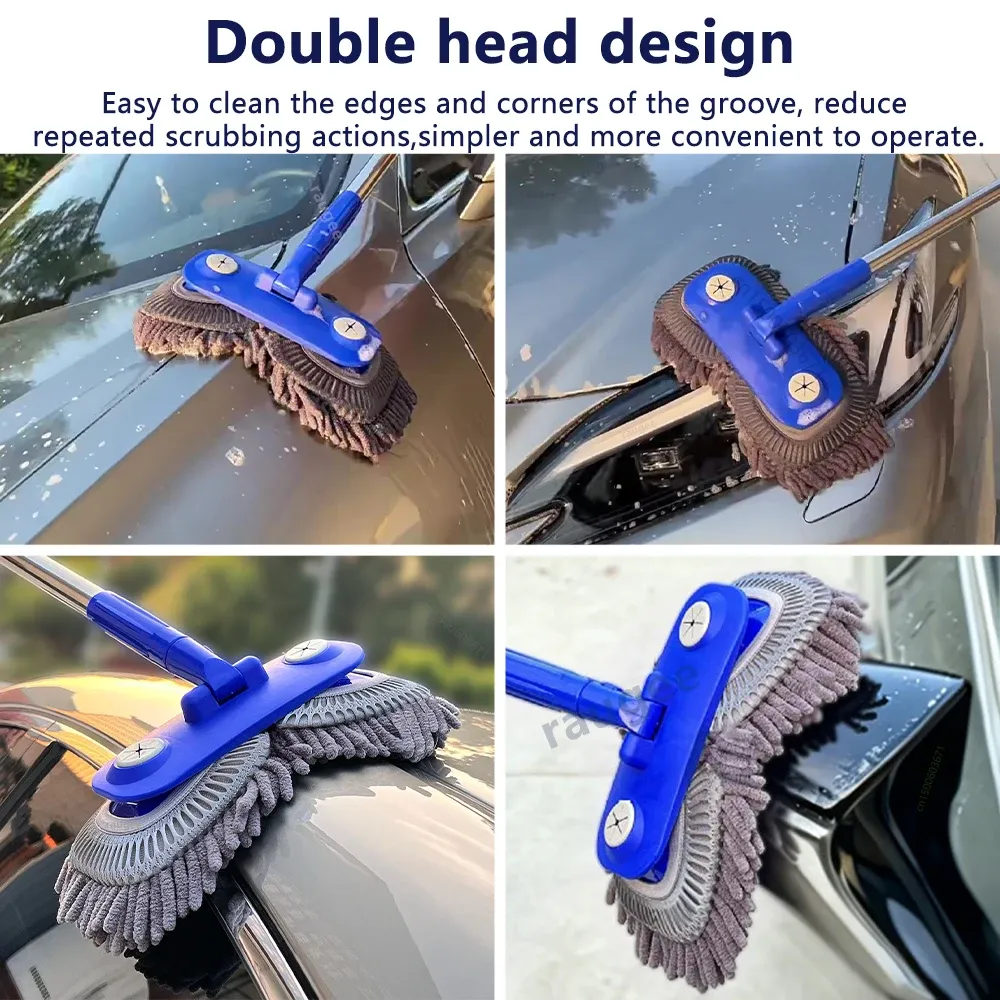 Détail de la tête de brosse en microfibre chenille