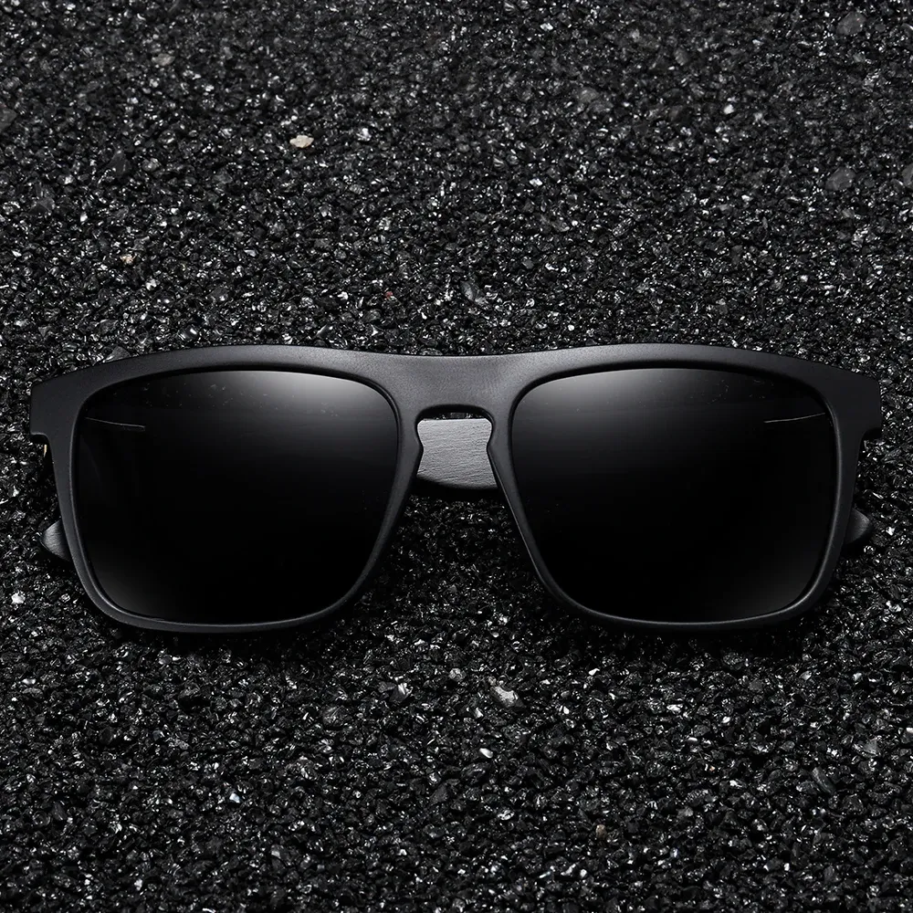 Lunettes de soleil polarisées en bois noir pour homme, verres rouges UV400, réf. S5523 2