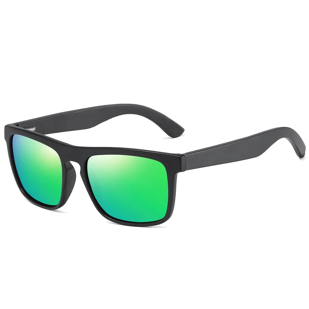 Lunettes de soleil polarisées en bois noir pour homme, verres rouges UV400, réf. S5523 7