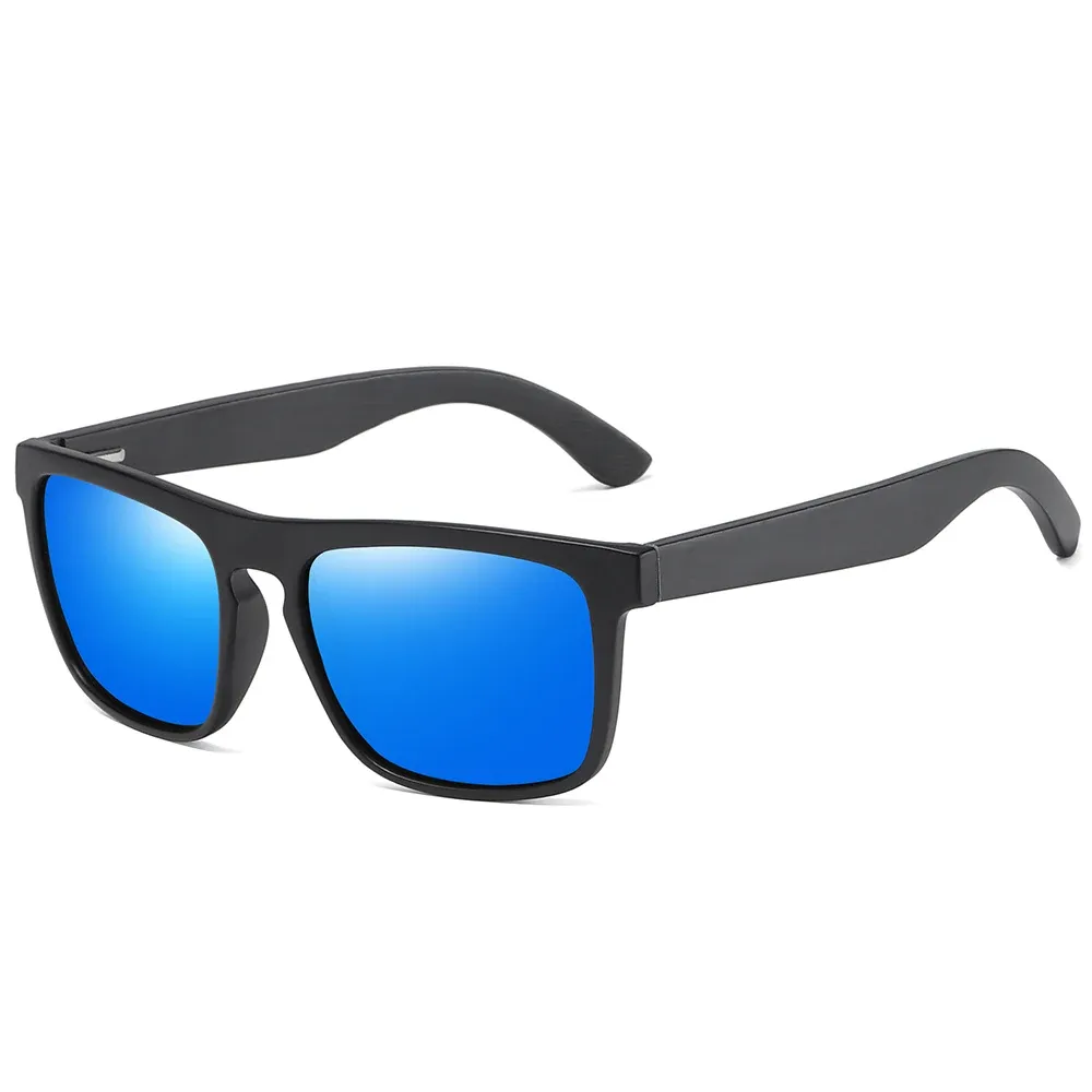 Lunettes de soleil polarisées en bois noir pour homme, verres rouges UV400, réf. S5523 8