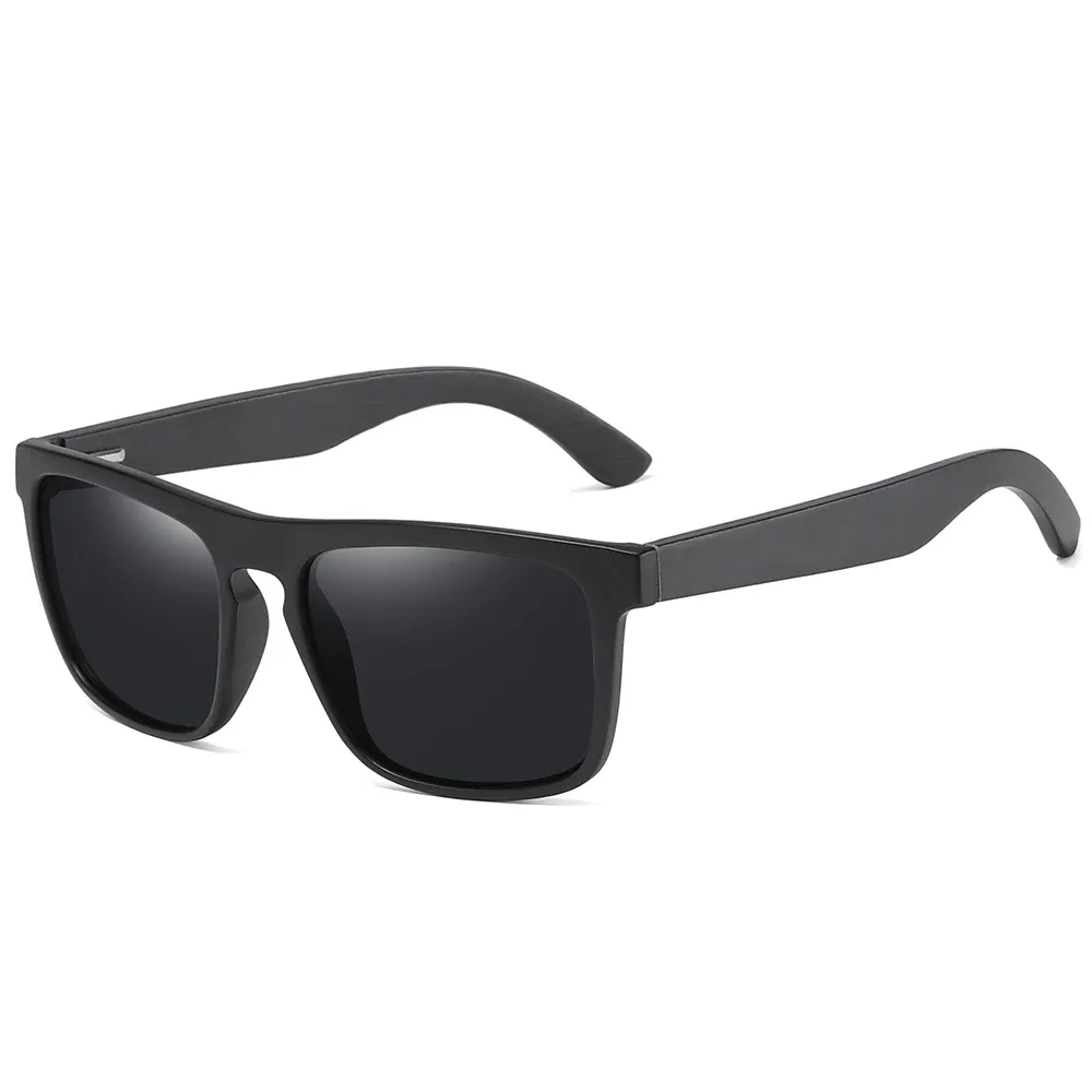 Lunettes de soleil polarisées en bois noir pour homme, verres rouges UV400, réf. S5523 11