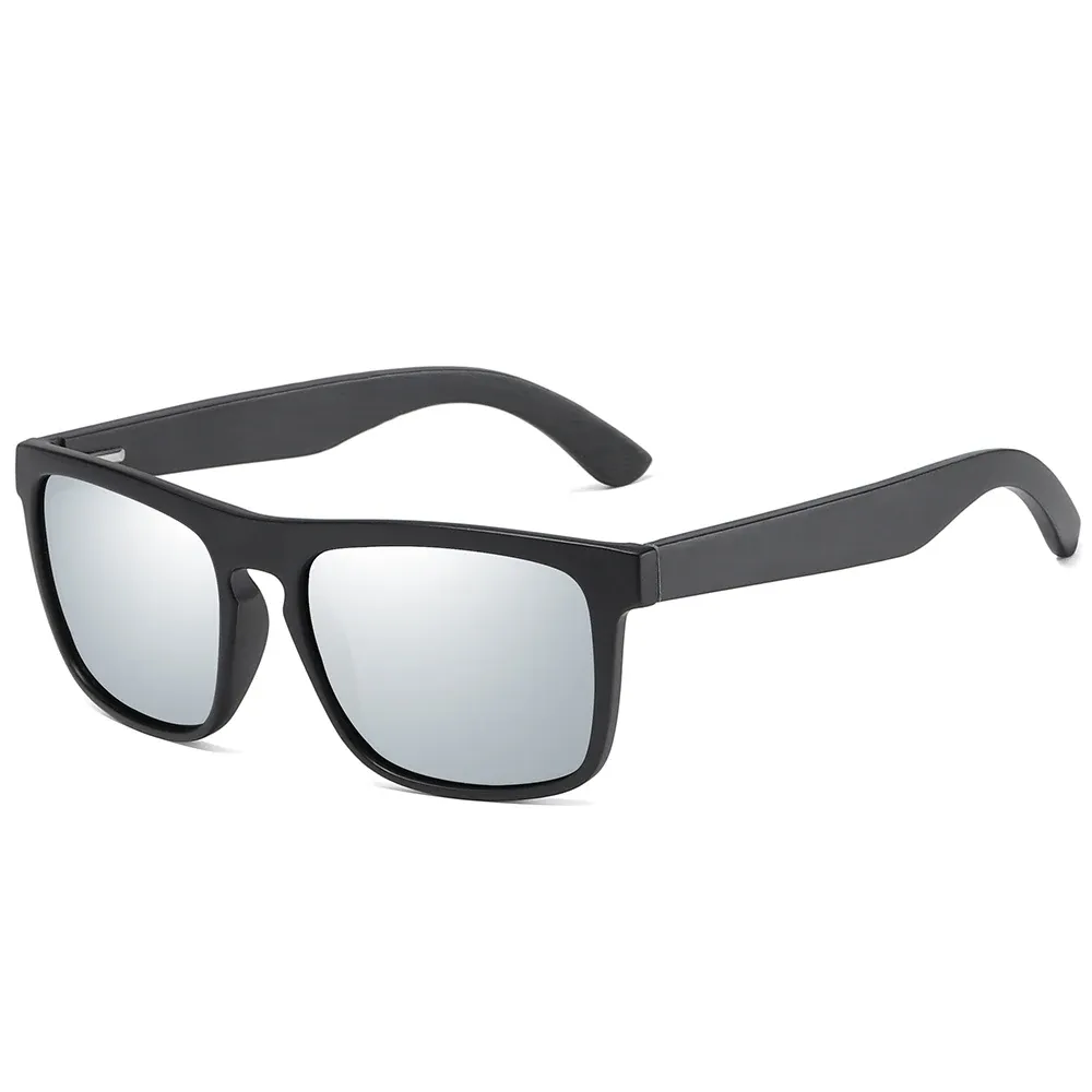 Lunettes de soleil polarisées en bois noir pour homme, verres rouges UV400, réf. S5523 10