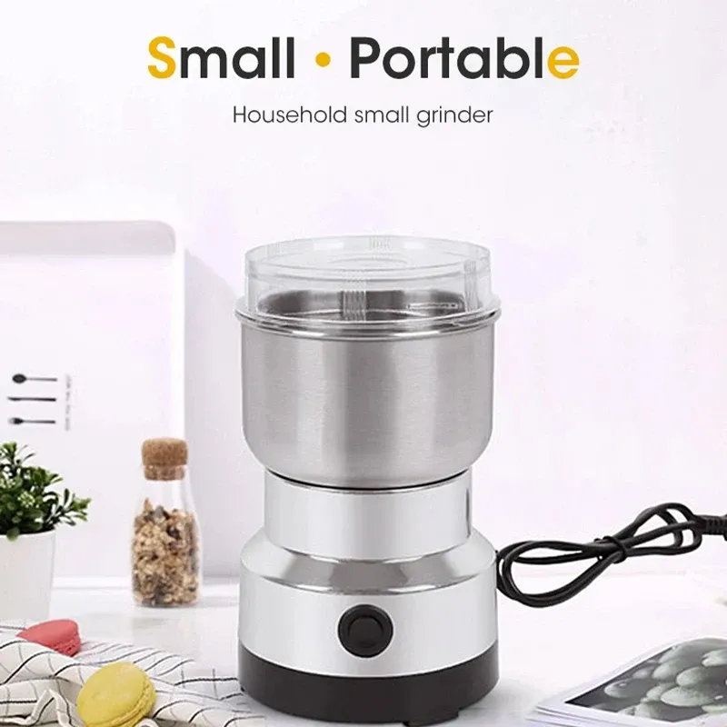 Mini moulin électrique 300 ml à lames 2 et 4 lames, broyeur ultrafin pour café, épices, poivre, céréales et aliments pour bébé, usage domestique 4