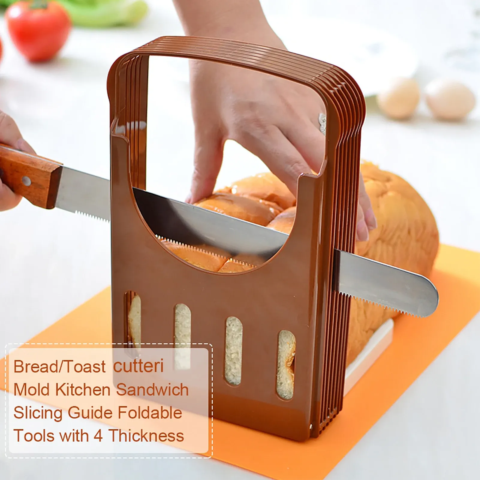 JXCUTTER Coupe-Toast Pliable pour Sandwichs, 4 Épaisseurs