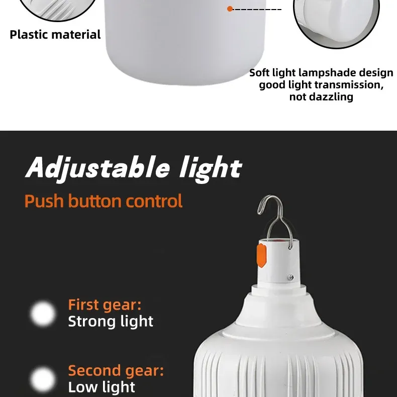 Lampe LED rechargeable USB, vue de la lumière