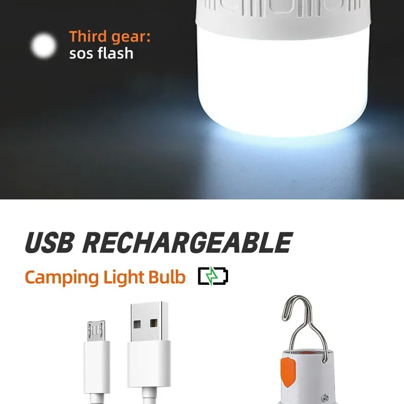 Lampe LED rechargeable USB, ambiance extérieure