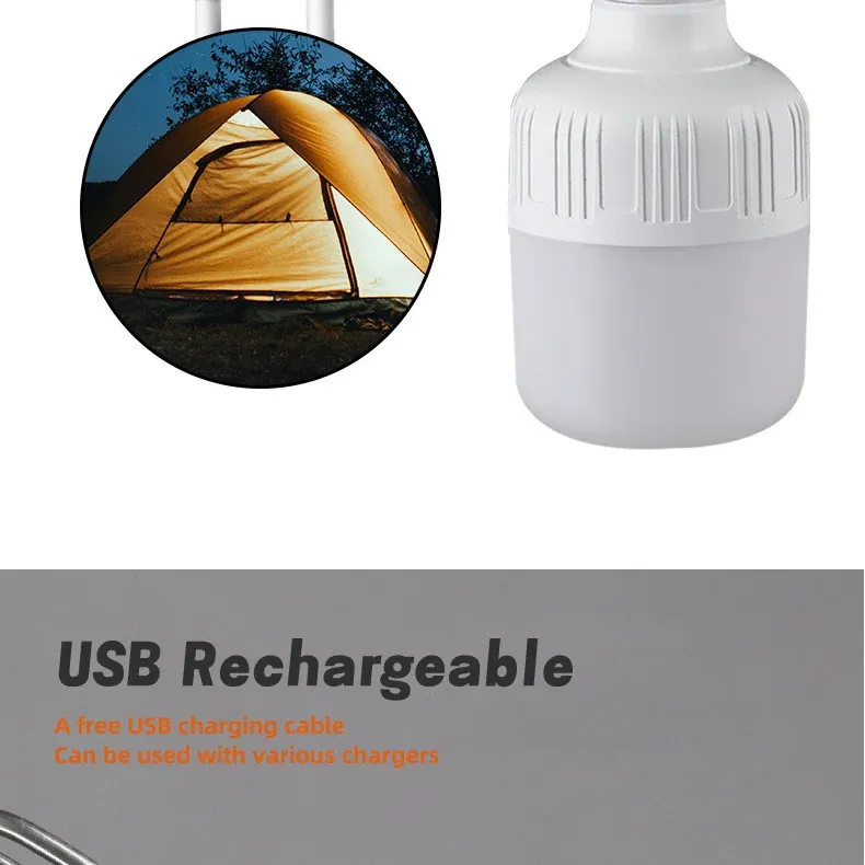 Lampe LED rechargeable USB, crochet de suspension