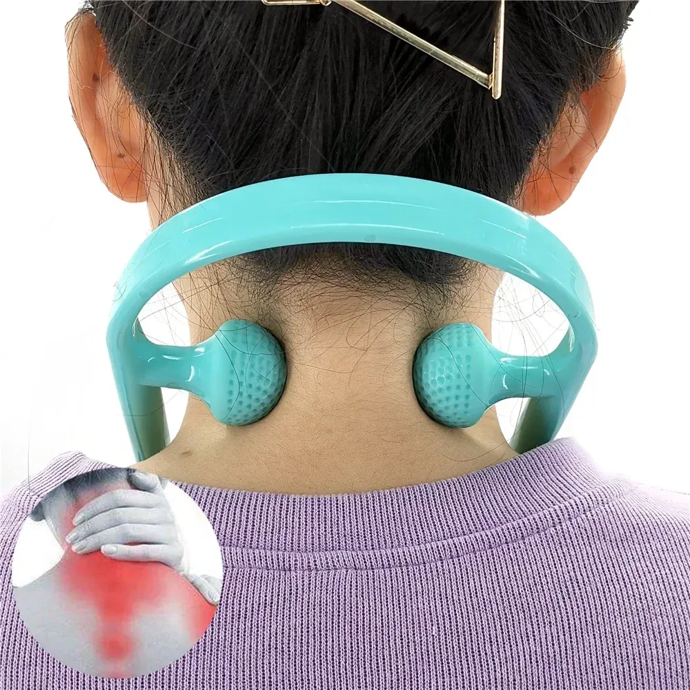 Outil de massage du cou et des épaules à double point de déclenchement, rouleau manuel auto-massage