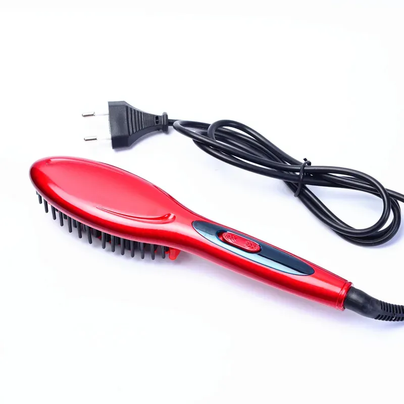 Peigne lisseur électrique professionnel, brosse à cheveux, fer à lisser, prise UE/US/UK/AU 9