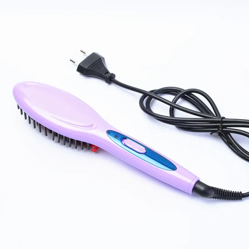 Peigne lisseur électrique professionnel, brosse à cheveux, fer à lisser, prise UE/US/UK/AU 7