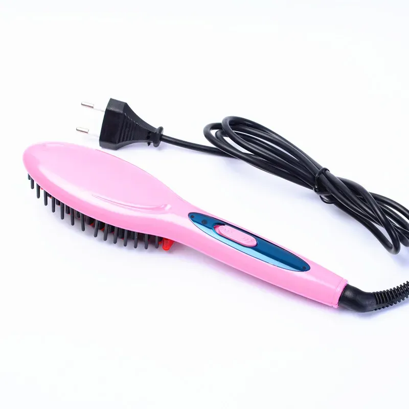 Peigne lisseur électrique professionnel, brosse à cheveux, fer à lisser, prise UE/US/UK/AU 10