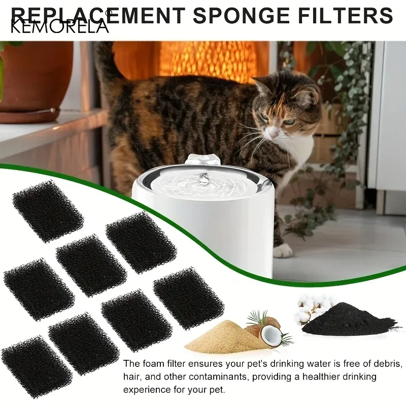 Kemorela – Filtre de remplacement pour fontaine à eau pour animaux de compagnie, compatible Petkit Eversweet, lot de 10, 20 ou 30 pièces 5