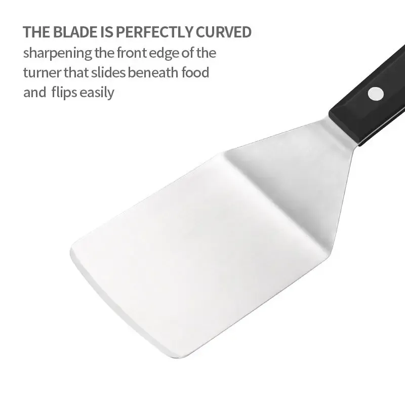 Spatule à plaque en acier inoxydable : retourne-crêpes, presse-hamburger, grattoir et spatule de service pour lasagnes 3