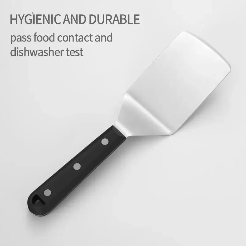 Spatule à plaque en acier inoxydable : retourne-crêpes, presse-hamburger, grattoir et spatule de service pour lasagnes 4
