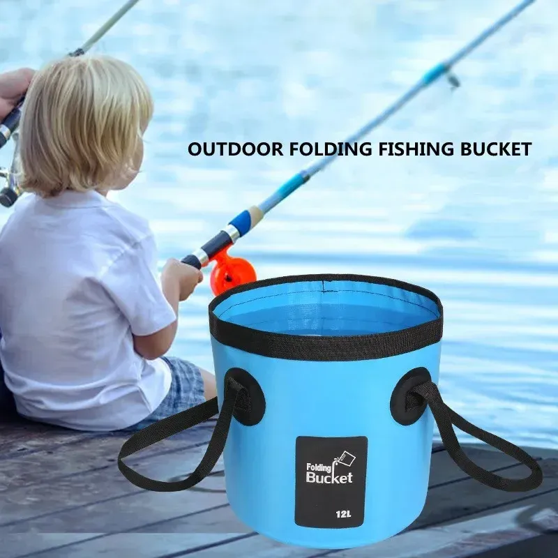 Seau pliable 12 L / 20 L portable pour voyage et plein air, bol-évier multifonction pour lavage de voiture 5
