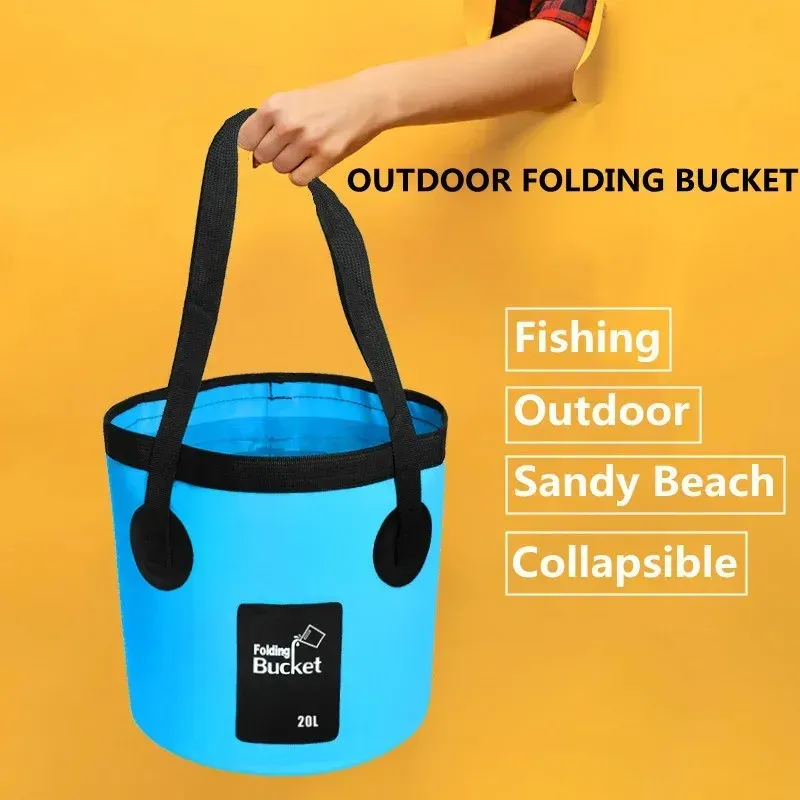Seau pliable 12 L / 20 L portable pour voyage et plein air, bol-évier multifonction pour lavage de voiture 6