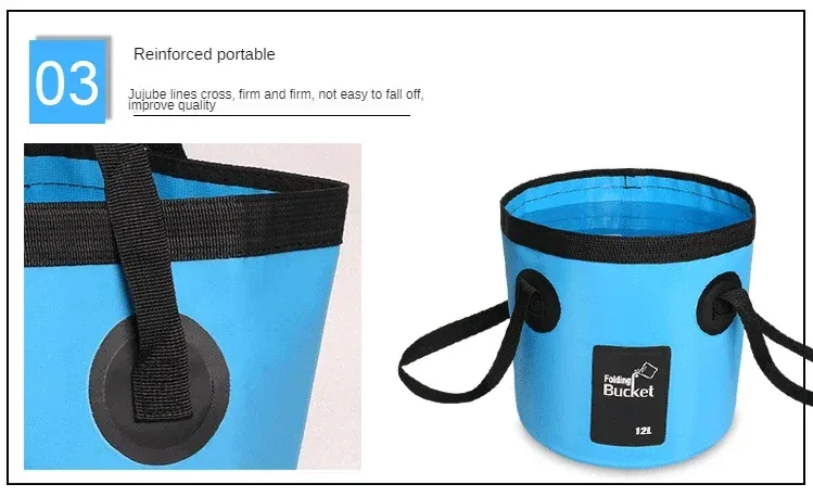 Seau pliable, scène de lavage