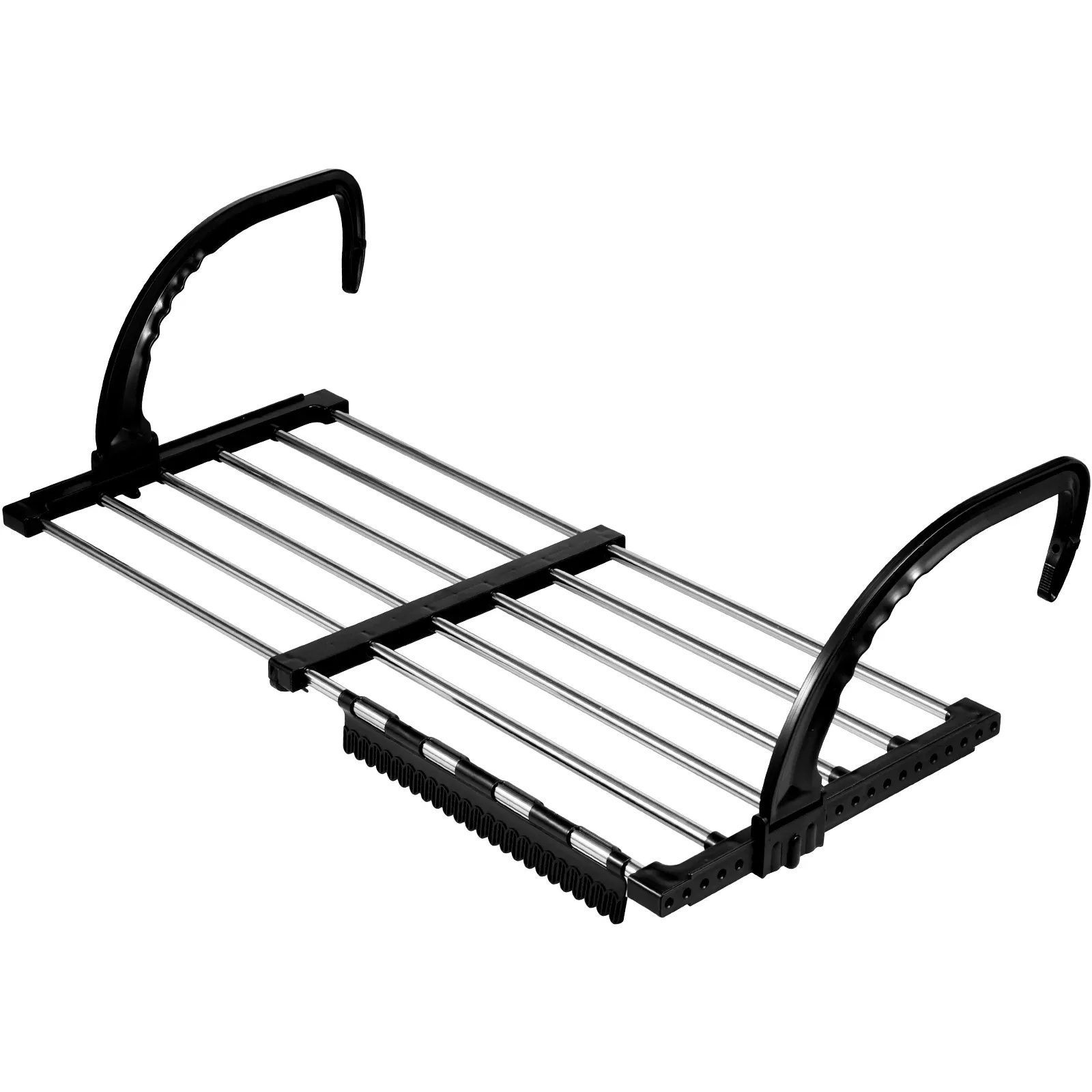 Support de séchage pliable pour radiateur en acier inoxydable, extensible de 42 à 72 cm, pour vêtements, chaussures et serviettes, idéal pour balcon 7