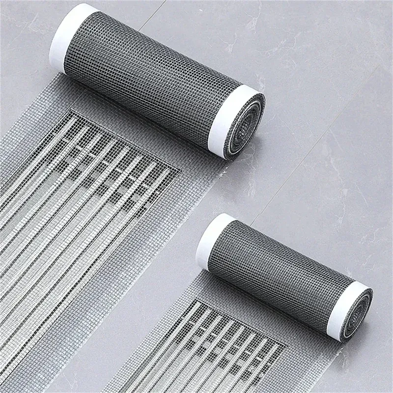 Filtre à cheveux auto-adhésif jetable en maille pour drain de douche et de sol, lavabo de salle de bain et de cuisine - Image 1