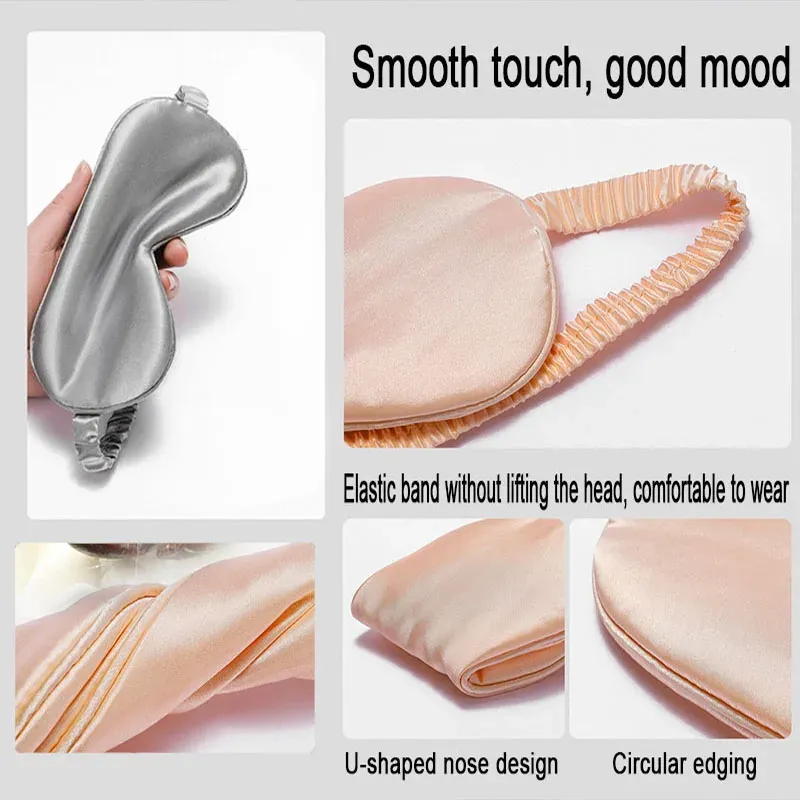 Masque de sommeil en soie synthétique, cache-yeux doux et confortable, protection oculaire SMYZ006 3