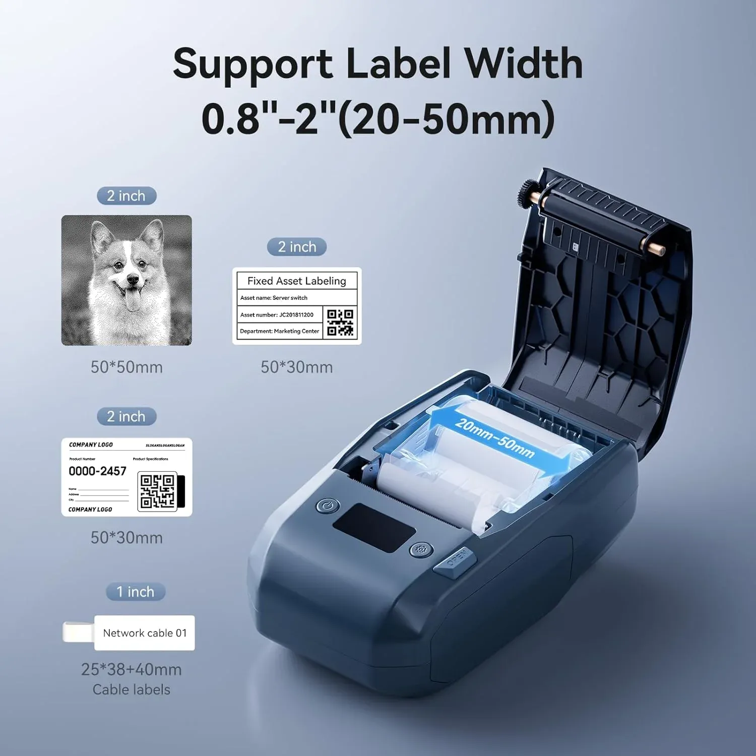 Imprimante d'étiquettes thermique portable M2 Niimbot, machine à étiquettes multifonction pour bureau, étiquettes vestimentaires et câbles d'alimentation 3