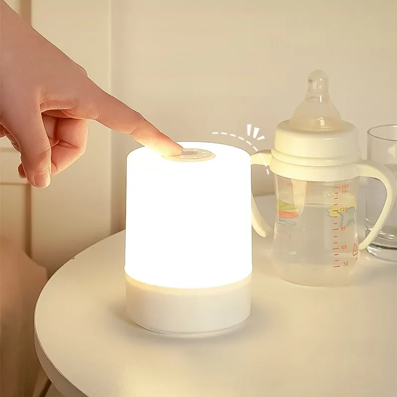 Table de chevet LED dimmable avec chargeur sans fil, lampe de nuit tactile pour chambre, veilleuse décorative et lampe de lecture de bureau 2