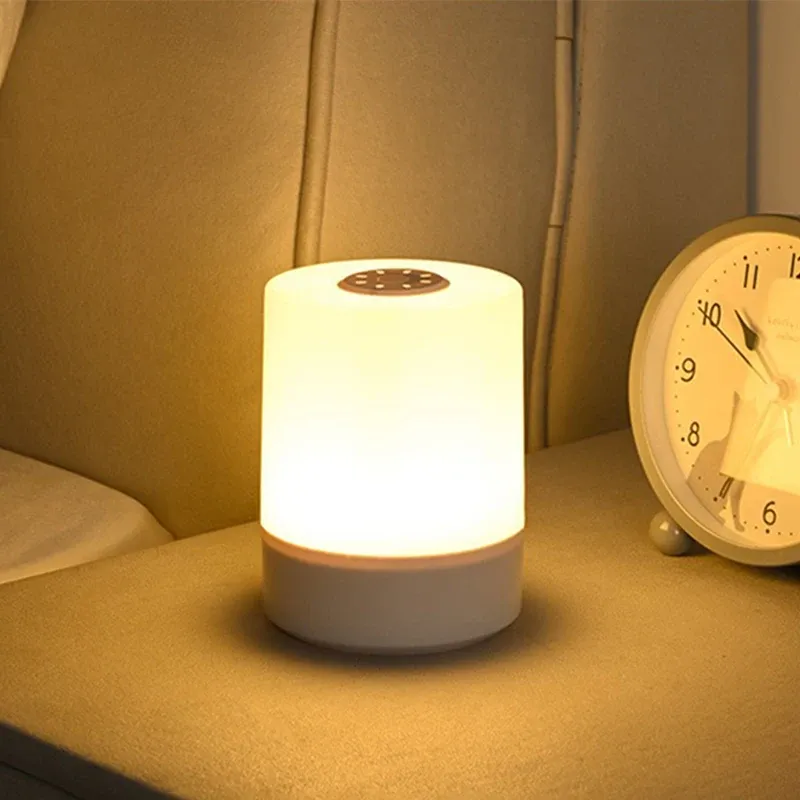 Table de chevet LED dimmable avec chargeur sans fil, lampe de nuit tactile pour chambre, veilleuse décorative et lampe de lecture de bureau 4