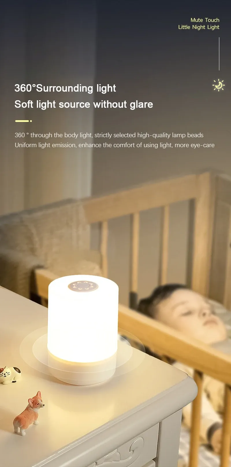 Lampe LED tactile dans un décor raffiné