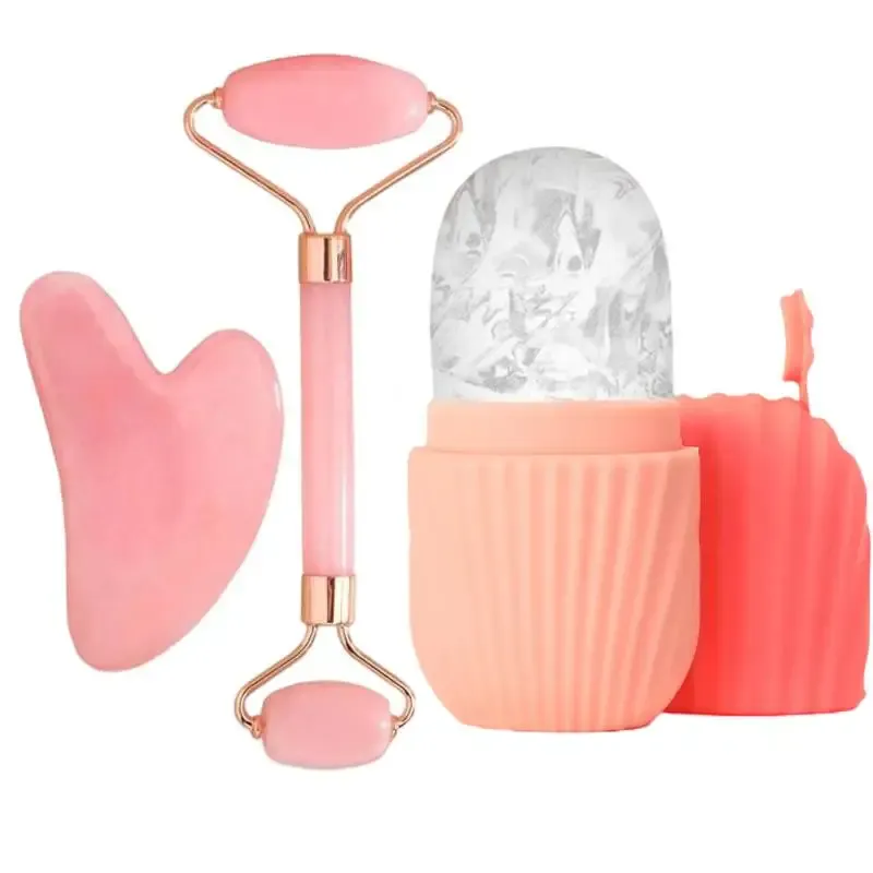 Ensemble de rouleaux de glace pour le visage 1, 2 ou 3 pièces, outils de massage Gua Sha et rouleau de massage pour le contour du visage 21