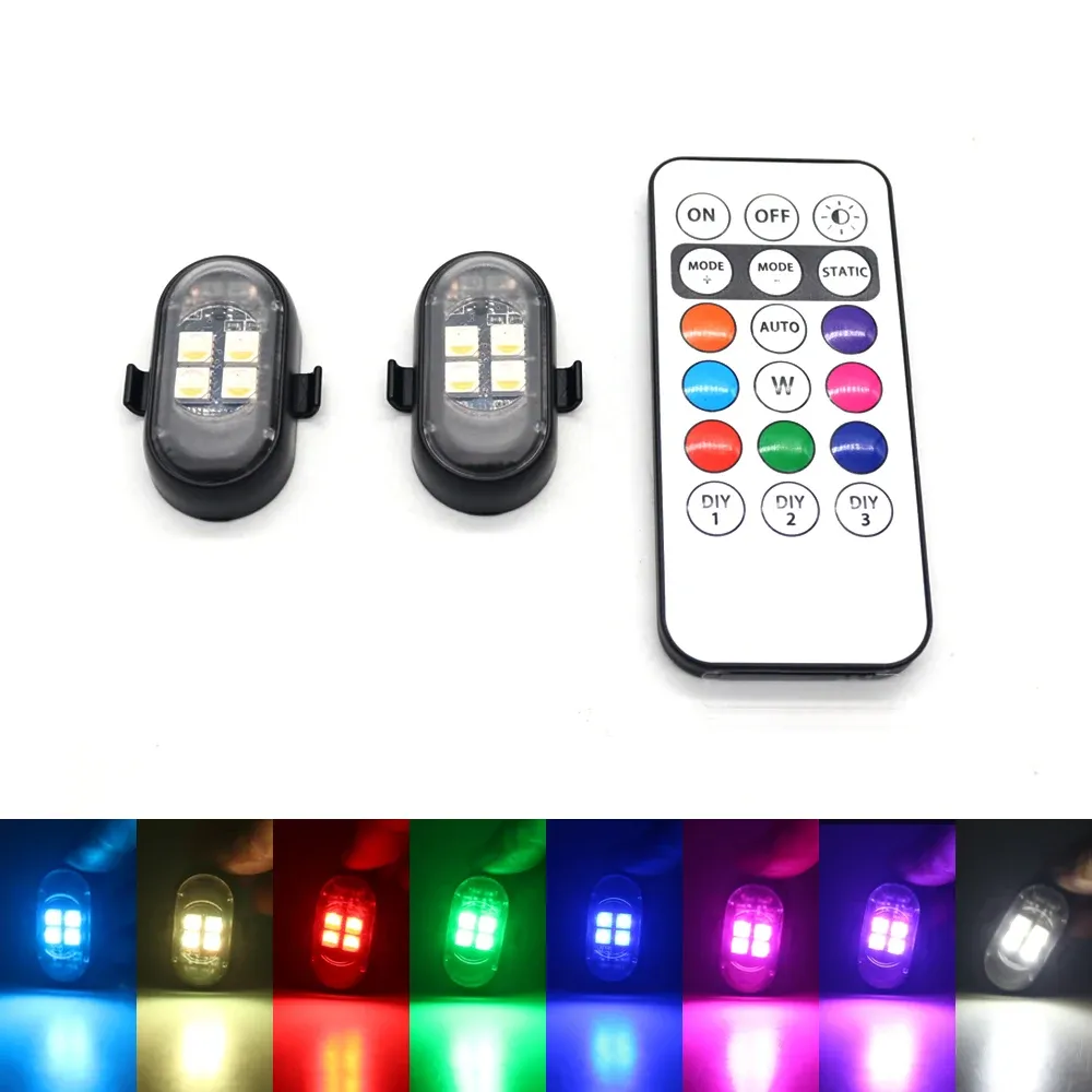 Kit d'éclairage d'ambiance LED RGB rechargeable avec télécommande pour voiture et moto 9