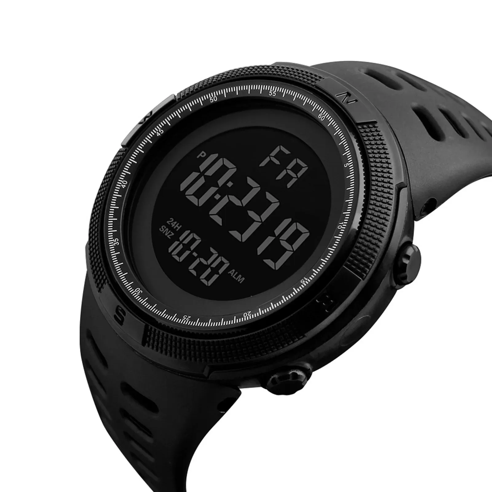 Montre de sport numérique pour homme, étanche, lumineuse, avec chronomètre et alarme, style militaire pour la course à pied, l'escalade et la pêche 5