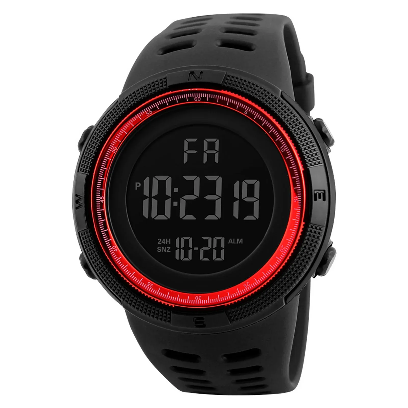 Montre de sport numérique pour homme, étanche, lumineuse, avec chronomètre et alarme, style militaire pour la course à pied, l'escalade et la pêche 8
