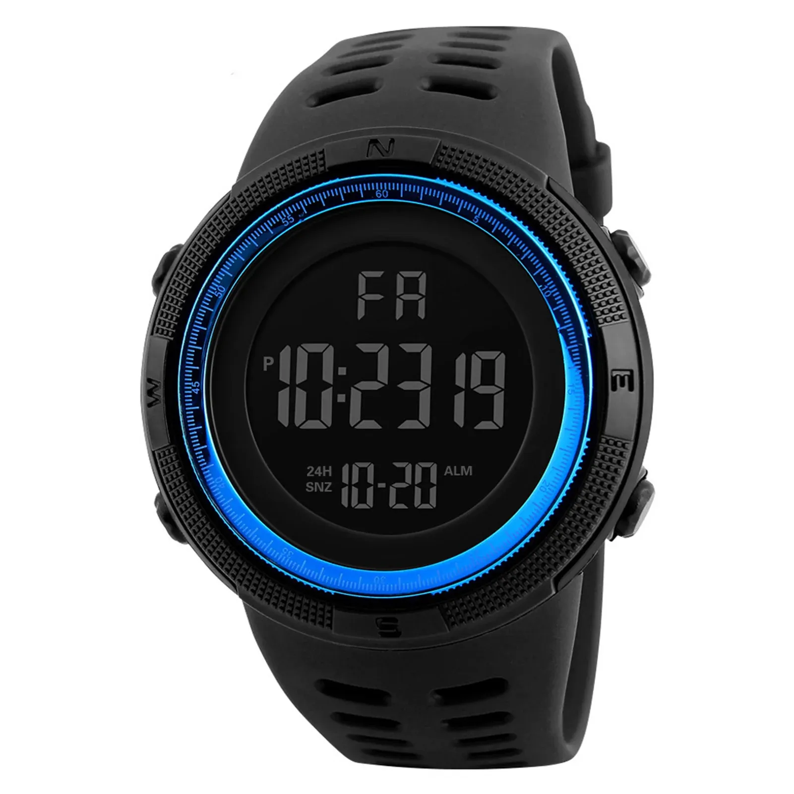 Montre de sport numérique pour homme, étanche, lumineuse, avec chronomètre et alarme, style militaire pour la course à pied, l'escalade et la pêche 10
