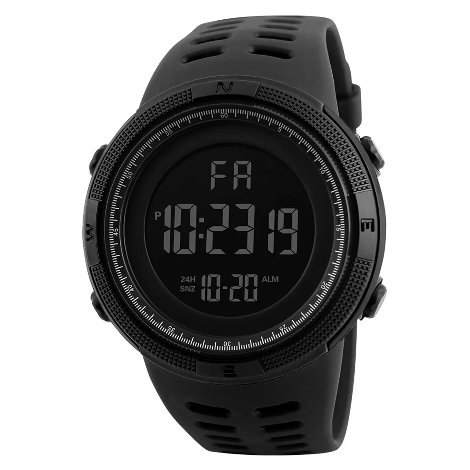 Montre de sport numérique pour homme, étanche, lumineuse, avec chronomètre et alarme, style militaire pour la course à pied, l'escalade et la pêche 9