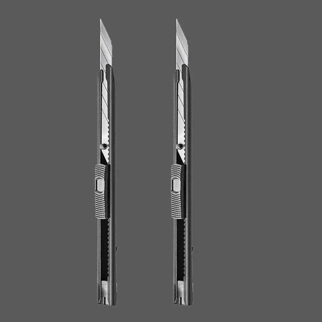 Couteau utilitaire Deli 9 mm noir, lame à 30 degrés en acier au carbone, lames SK5 à casse segmentée, verrouillage automatique, idéal pour le bureau et la maison 16
