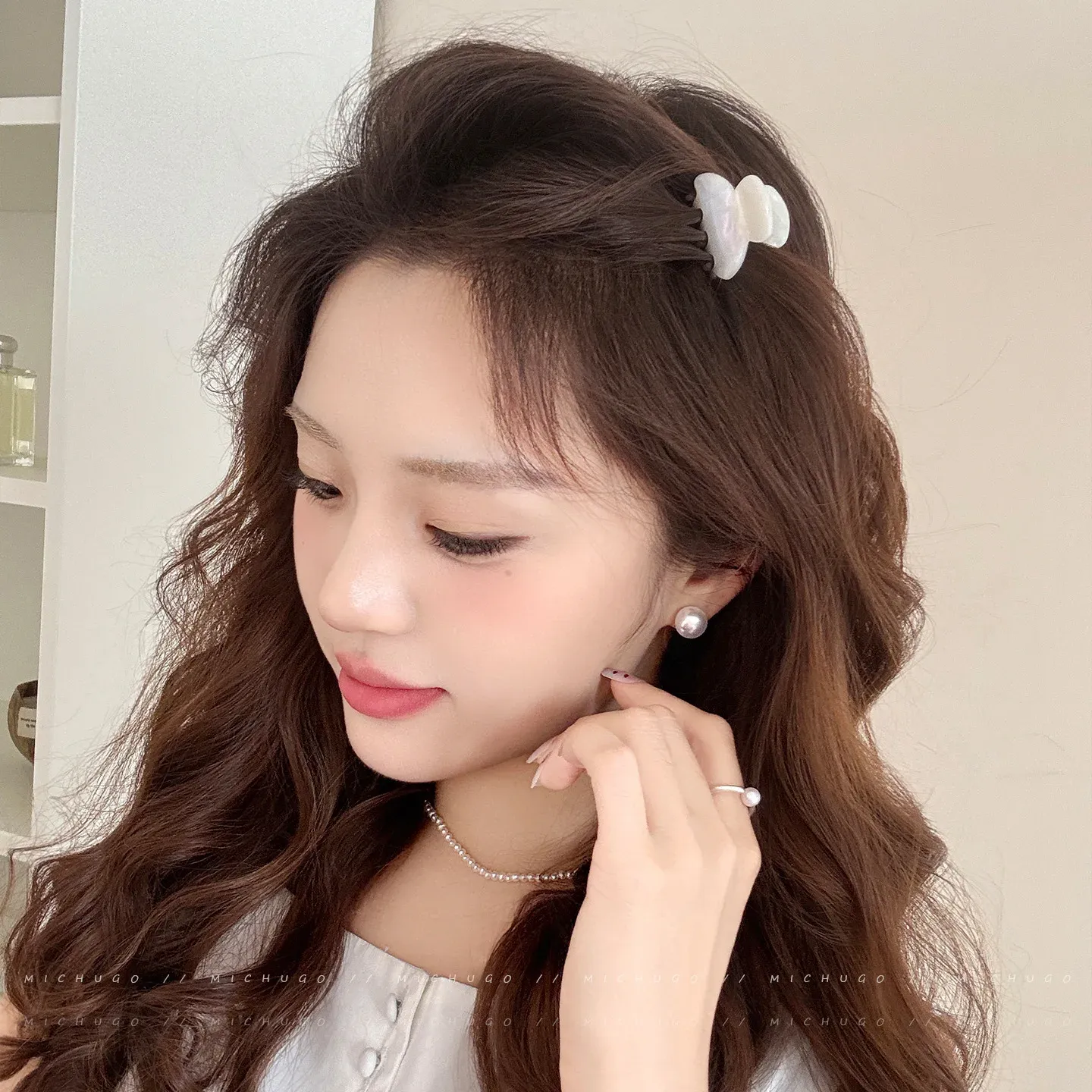 Lot de 2 pinces à cheveux en acétate pour femmes et filles 5
