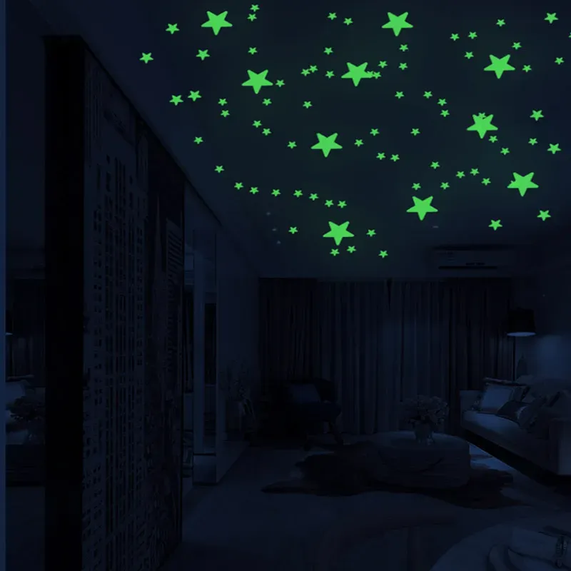Autocollants lumineux étoiles et points au plafond