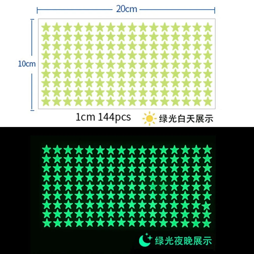 Autocollants muraux phosphorescents étoiles et points pour plafond de chambre d'enfant 13