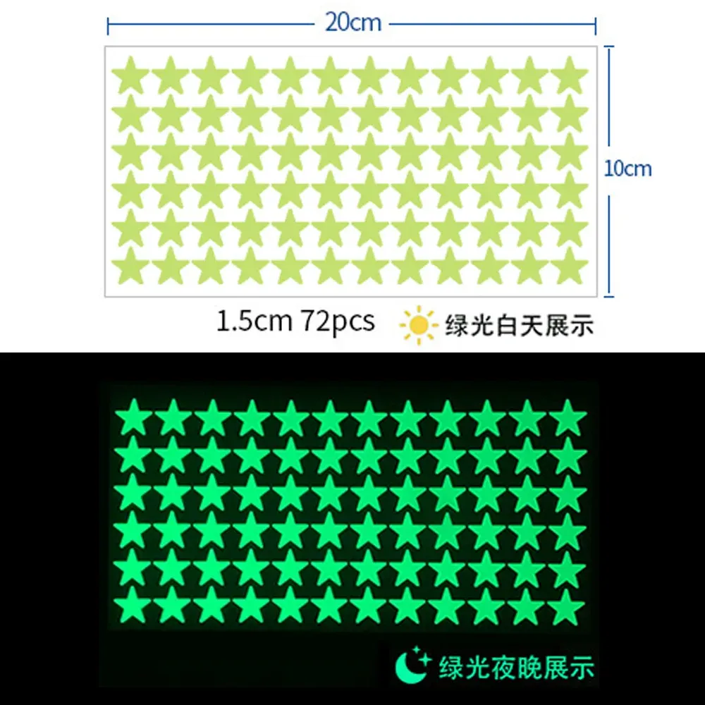 Autocollants muraux phosphorescents étoiles et points pour plafond de chambre d'enfant 10