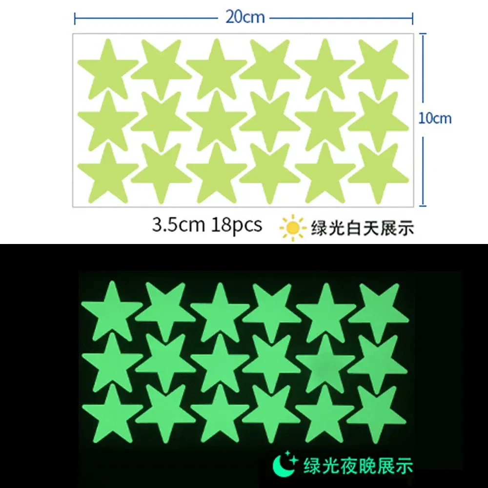 Autocollants muraux phosphorescents étoiles et points pour plafond de chambre d'enfant 6