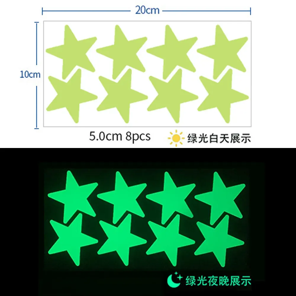 Autocollants muraux phosphorescents étoiles et points pour plafond de chambre d'enfant 7