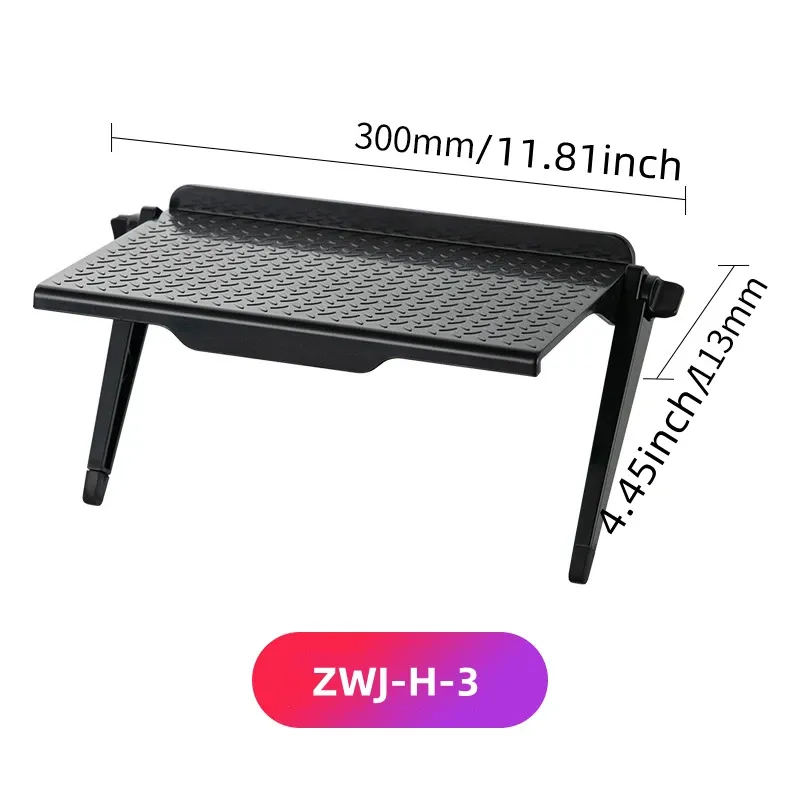 Étagère réglable pour dessus d'écran TV ou moniteur, avec 2 boîtes de rangement 8