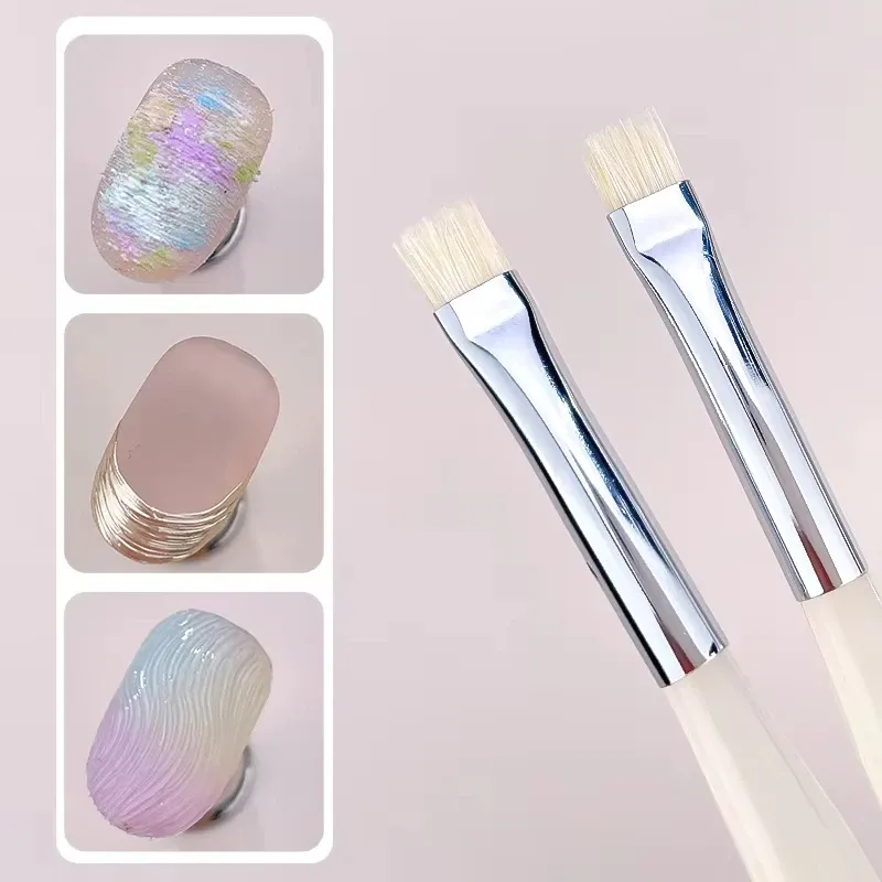 Brosse à poils durs Kaniu pour Nail Art, lot de 1 ou 2 pièces, pinceau de modélisation pour gel et stylo à rayures pour débutants 2