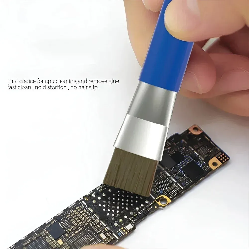 Brosse antistatique double embout pour la réparation de circuits imprimés et le nettoyage de cartes mères de téléphones et d'ordinateurs 3