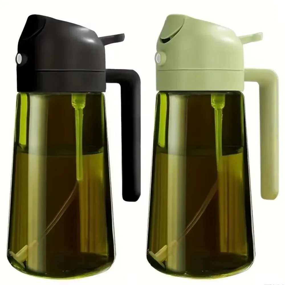 Distributeur et pulvérisateur d'huile 2 en 1 en plastique, 500 ml, bouteille étanche pour la cuisine, la friteuse à air, le barbecue et le camping 4
