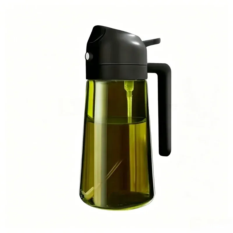 Distributeur et pulvérisateur d'huile 2 en 1 en plastique, 500 ml, bouteille étanche pour la cuisine, la friteuse à air, le barbecue et le camping 7