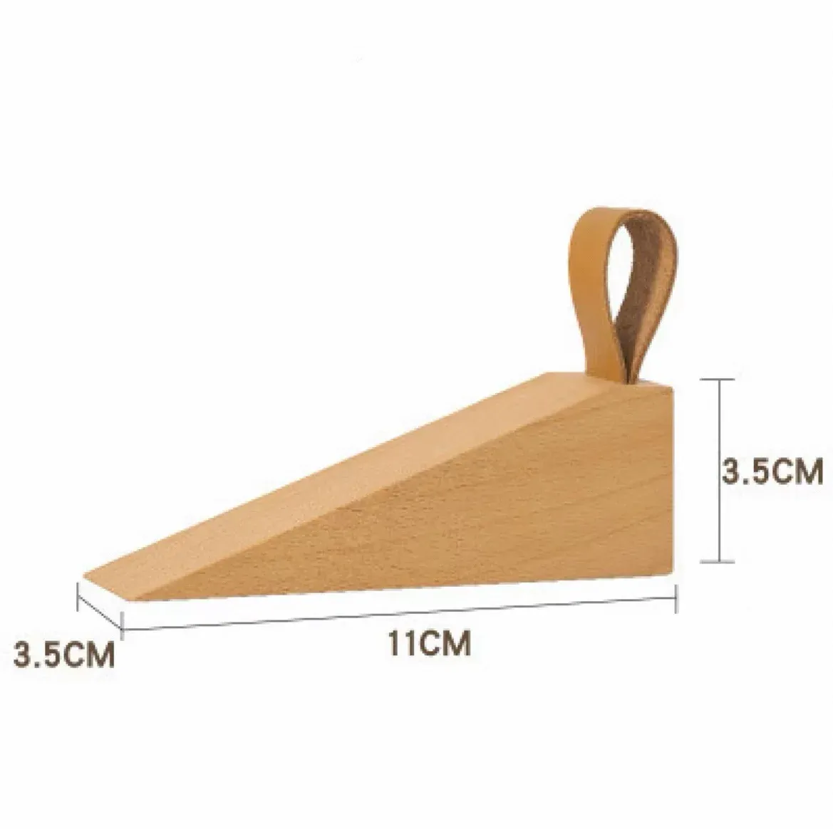 Butoir de porte décoratif en bois massif avec sangle en cuir, antidérapant 7