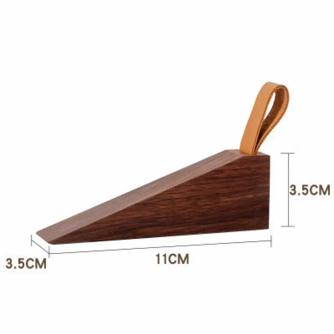 Butoir de porte décoratif en bois massif avec sangle en cuir, antidérapant 8