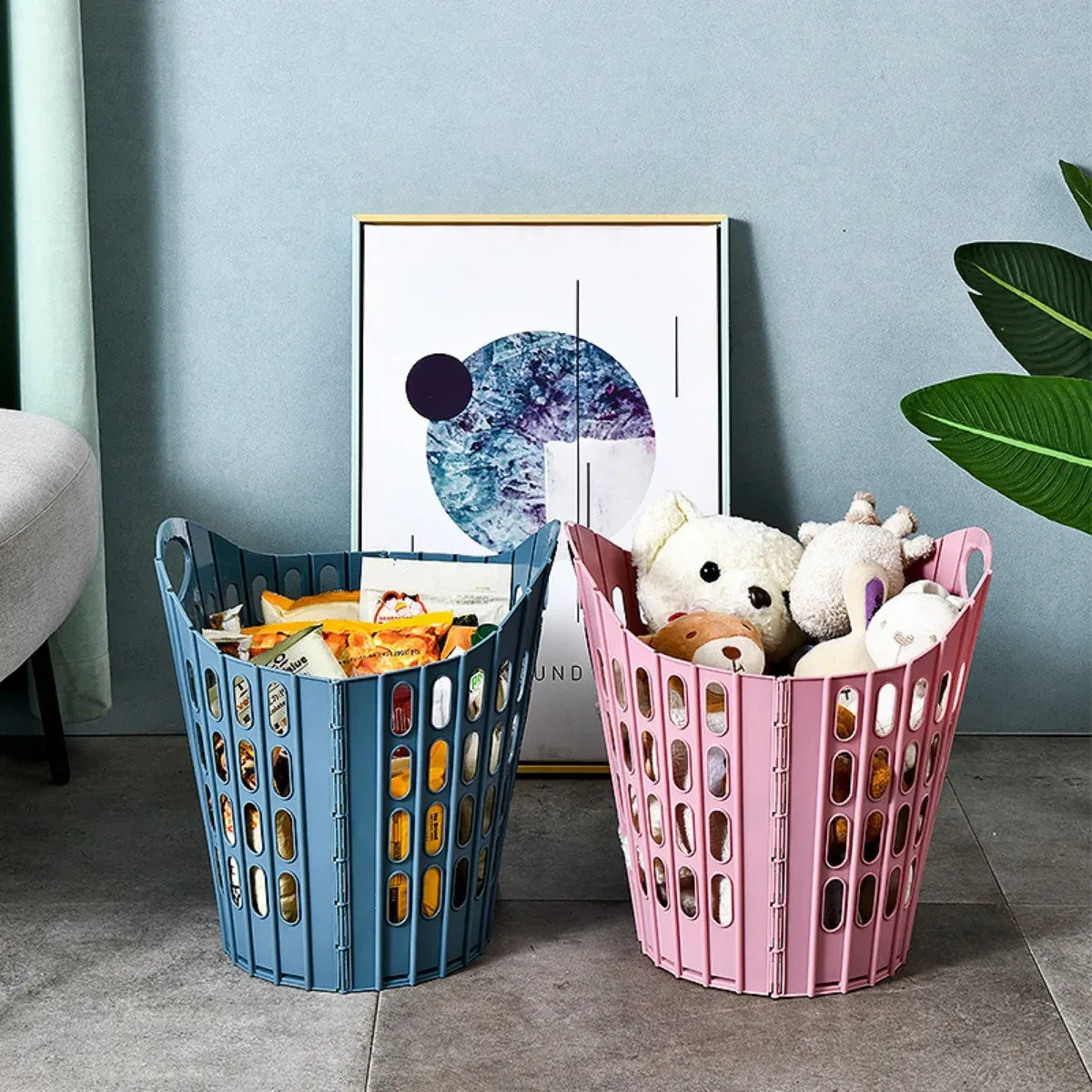 Panier à linge dans un intérieur élégant